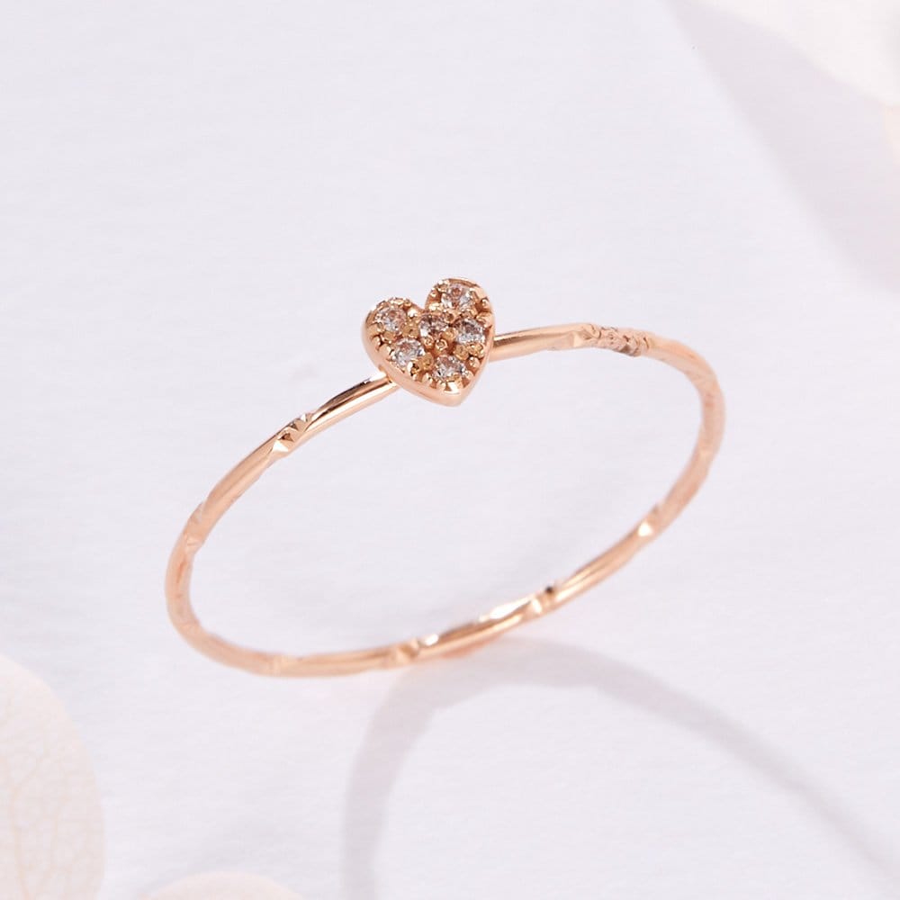 

[Bnbgold] 14K/18K Volume Cubic Heart-Cutting Silver Ring Srs41612 14K white gold / Size: 30