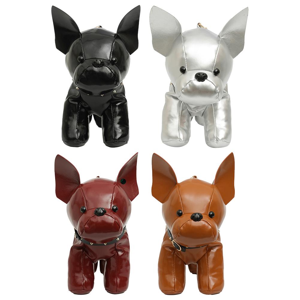 Crossbody Bag PU Leather Adjustable Strap fHandbag or Men Women Bulldog Shaped Messenger Bag Satchel Purse for Shoping Travel