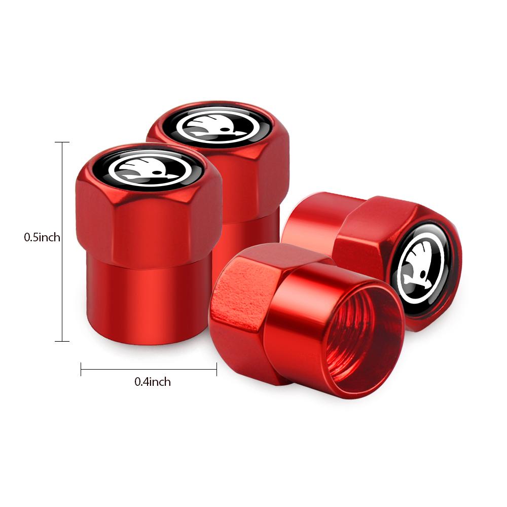 For Skoda FaGI94Pcs Car Styling Aluminum Metal Car Wheel Tire Air Valve Caps For Skoda Octavia Rapid Fabia A7 Superb KAMIQ Roomster VRS Cover