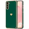 Protective Case - BOOLING - Samsung Galaxy S25 FE - Silicone Heart Pattern Shockproof Slim Night Green