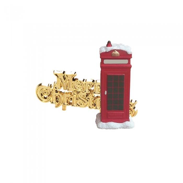 Creative Party Telephone Booth Christmas Cake Topper (Pack of 2)