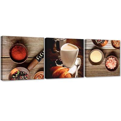 Set aus drei Bildern auf Leinwand: Coffee & Spices