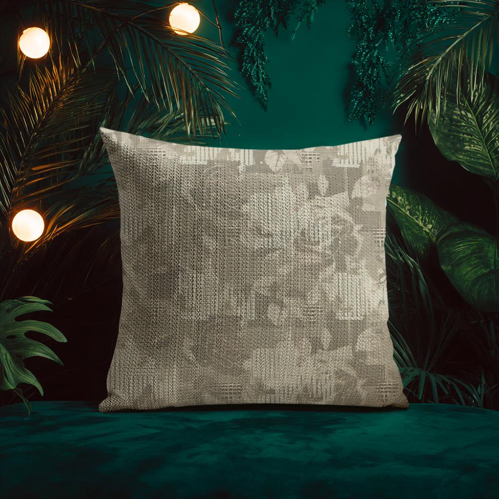 Retro Ink Prints Beautiful Cushion Cover Silky elegant Comfort Sofa Bed Invisible zipper Beach pillowcase