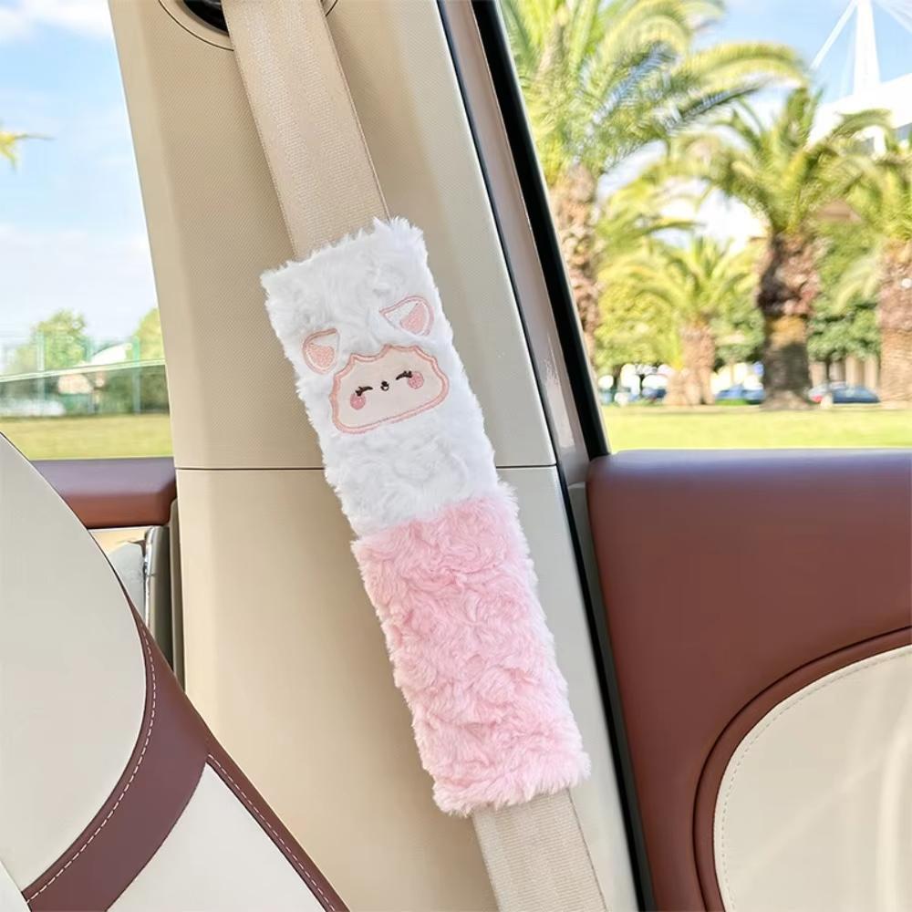 Automobile Safety Belt Decoration Cartoon Animal Seatbelt Cover Shoulder Pad Plush Automobile Accessories Car Decorations