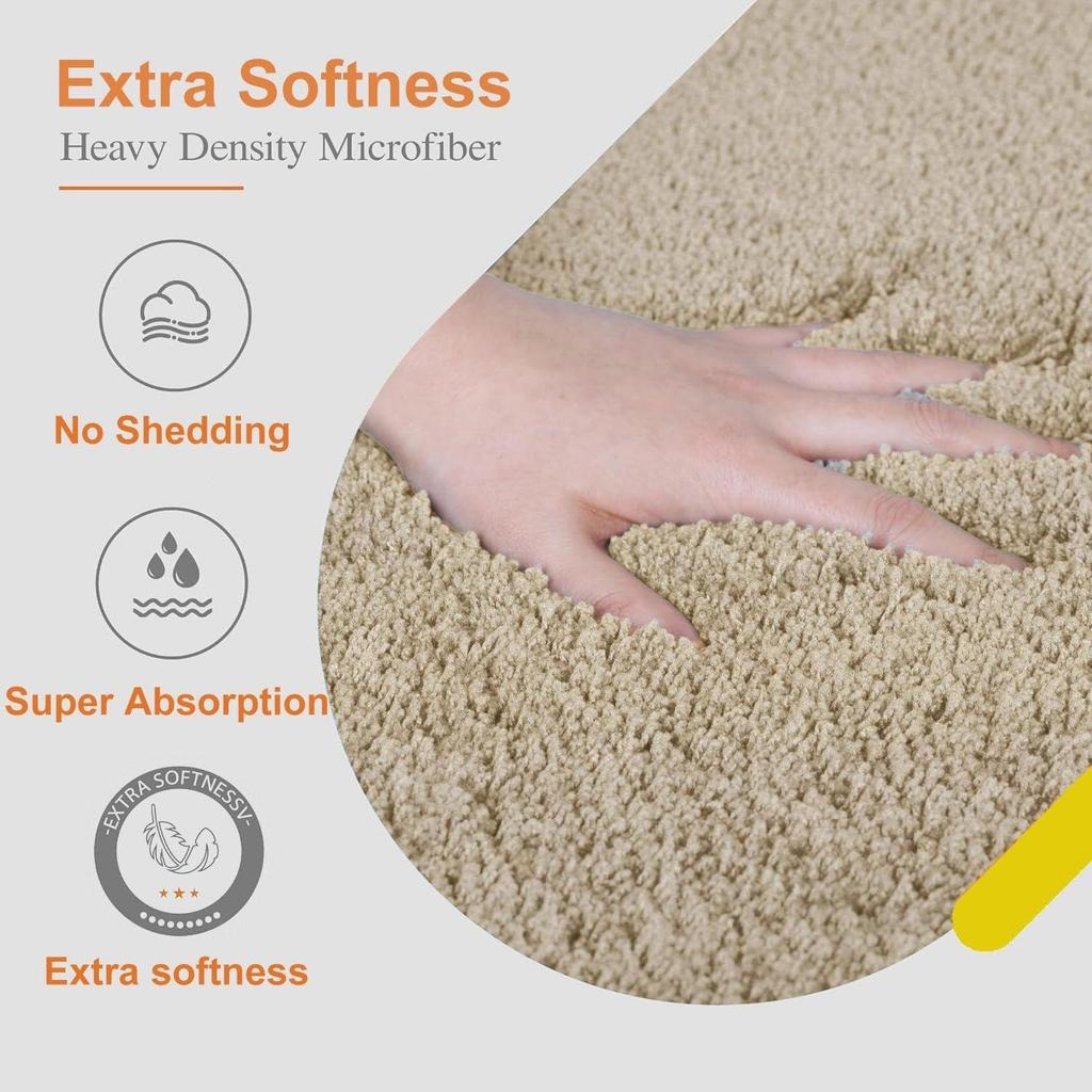 Premium Anti-Slip Microfibre Bathmat - 60cm x 40cm, Light Taupe