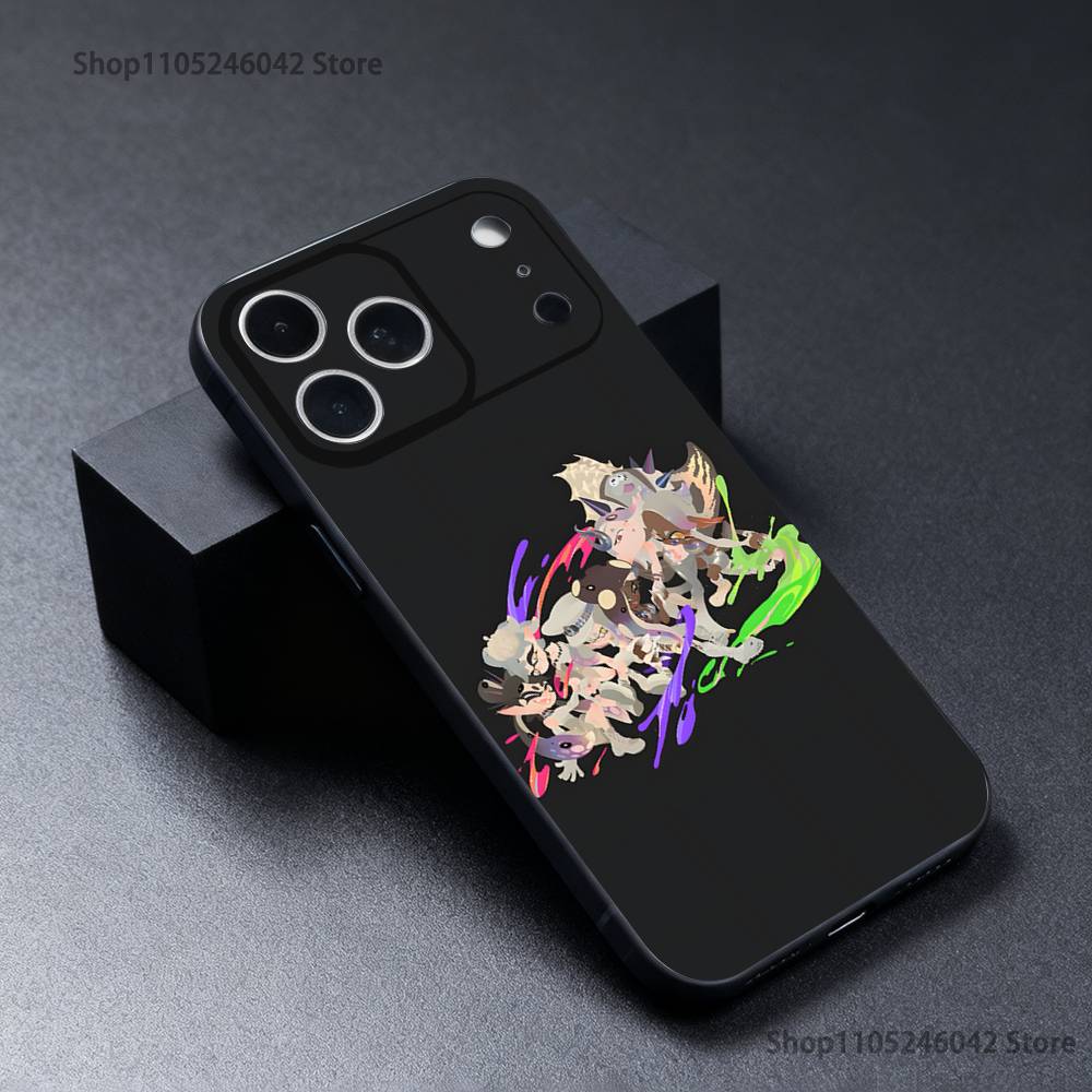 Custodia per Telefono Morbida Nera Gioco S-Splatoon Per iPhone 17,16,15,14,13,12,11,Pro,XS,Max,XR,Plus,E,SE4,Mini
