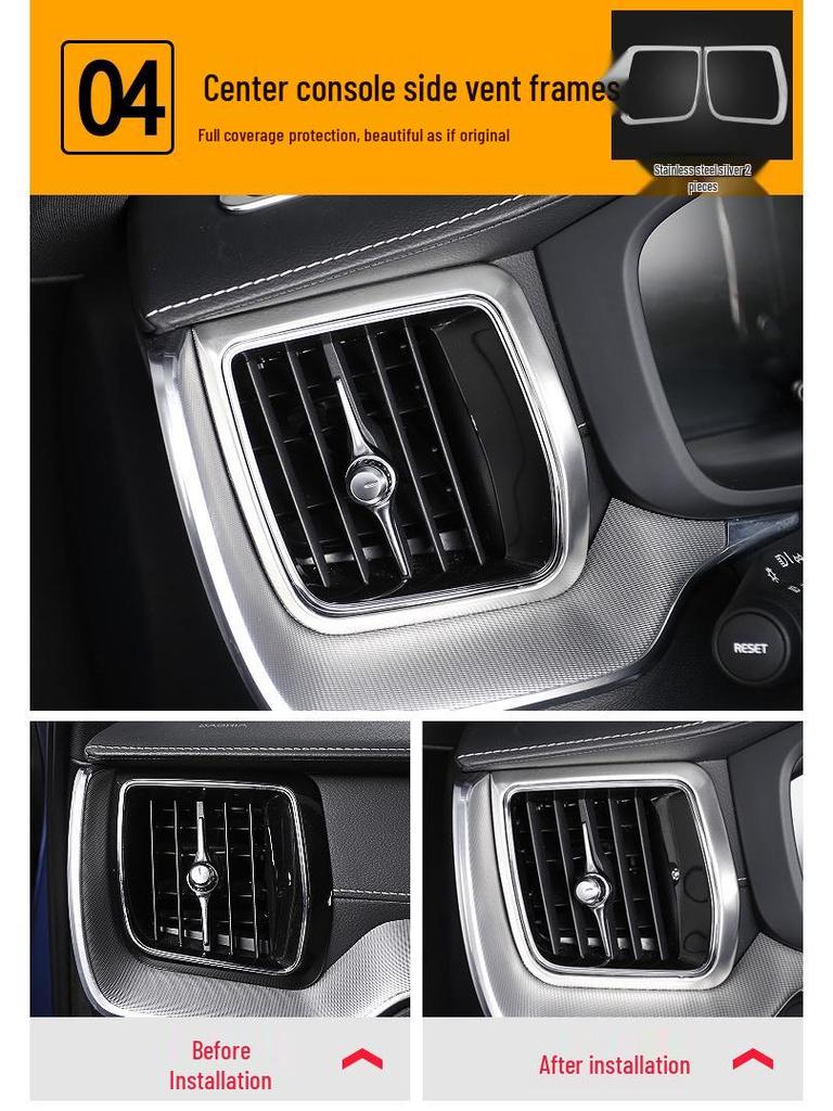 Volvo XC60 (2018-2025) Stainless Steel Interior Trim: Center Console & Speaker Decoration Frame