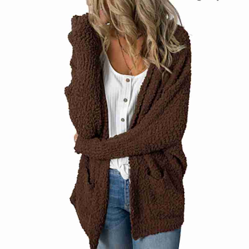 fuzzy open front cardigan