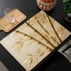 1pc Placemat Brown Bamboo Pattern Table Mat For Dining Table Kitchen Accessories Coffee Tea Coaster