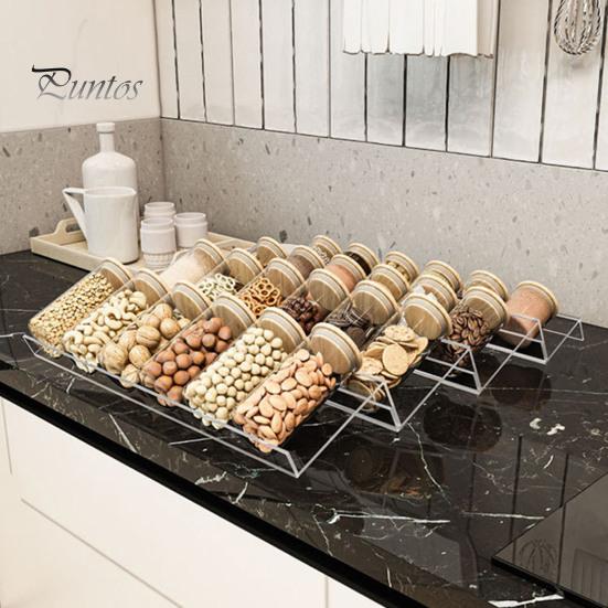 4Pcs Transparent Acrylic Spice Drawer Organizer Expandable Design Seasoning Jars Drawers Insert Kitchen Countertop Spice Rack Tray