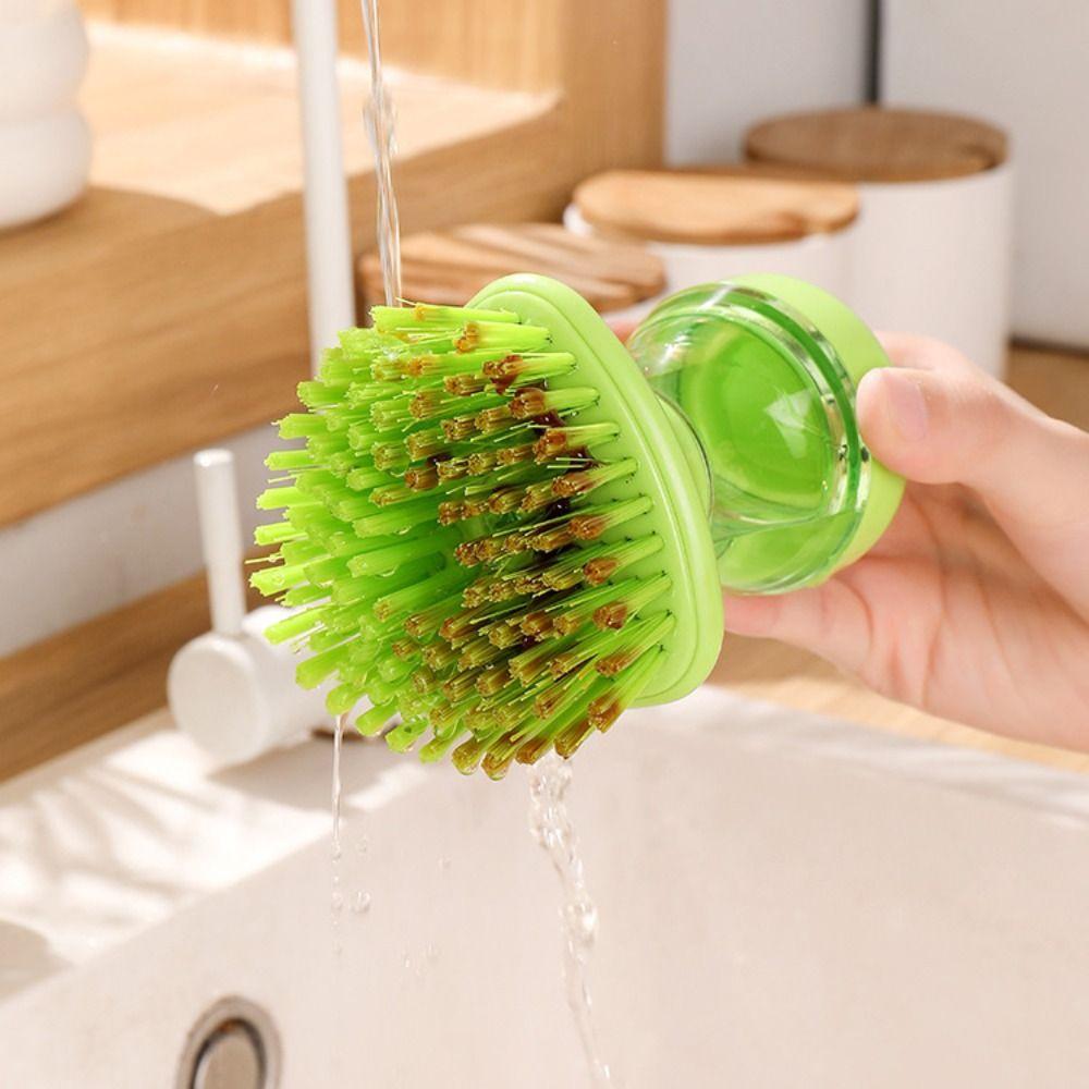 Creative Kitchen Dish Brush Press Cleaner Cookware Cleaner Brush  Sink Cleaning