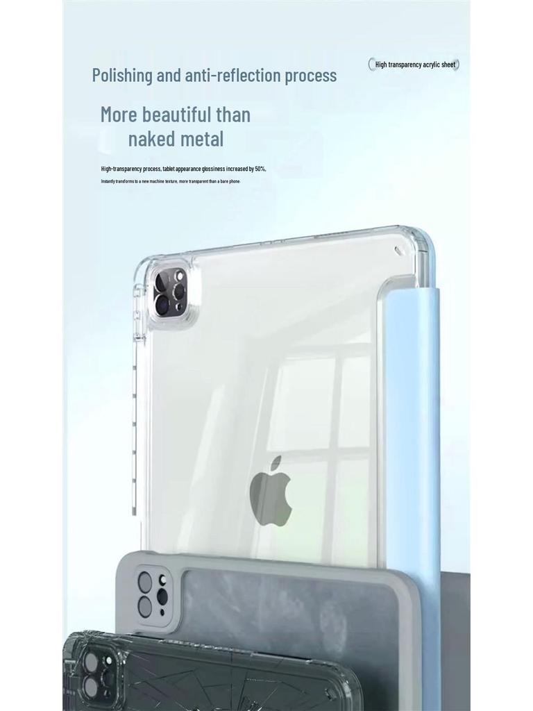 Samsung Galaxy Tab S9 Protective Case: 3+Y Fold, Transparent Acrylic, Full Coverage