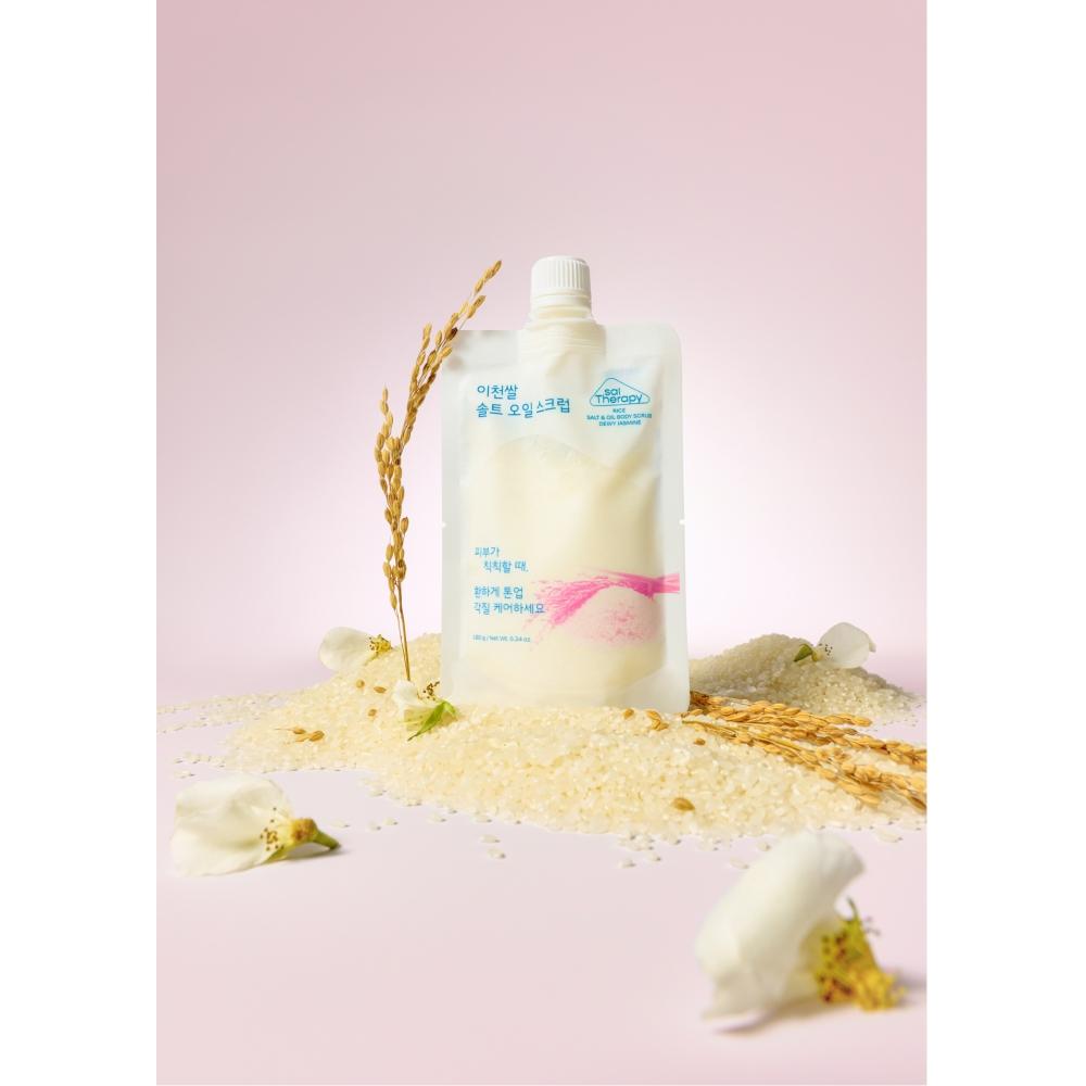 

Солевой скраб для тела Solotherapy с рисовой солью, маслом и ароматом росистого жасмина, 180 г