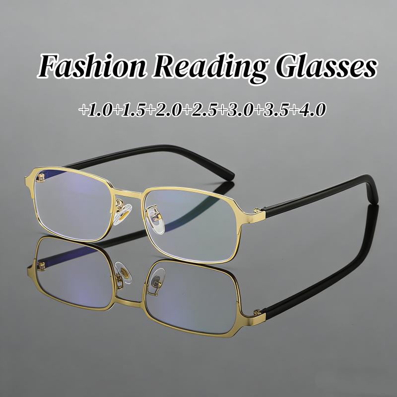 Business Reading Glasses for Women Men Luxury Metal Frame Presbyopic Glasses Unisex Vintage Far Sight Eyeglasses Lenses