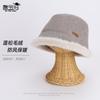 Autumn and winter velvet warm hat women's fashion bucket hat bucket hat big head circumference washbasin hat