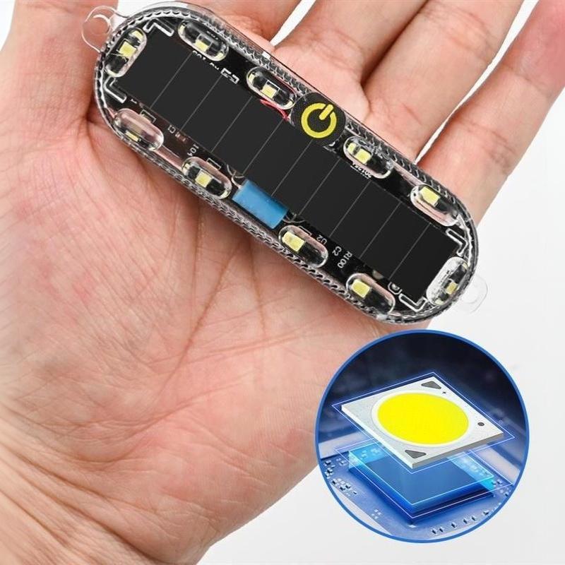 Solar Flashing Warning Light Adjustable Brightness LED Auto Parking Lamp Anti-collision for Car Night Use