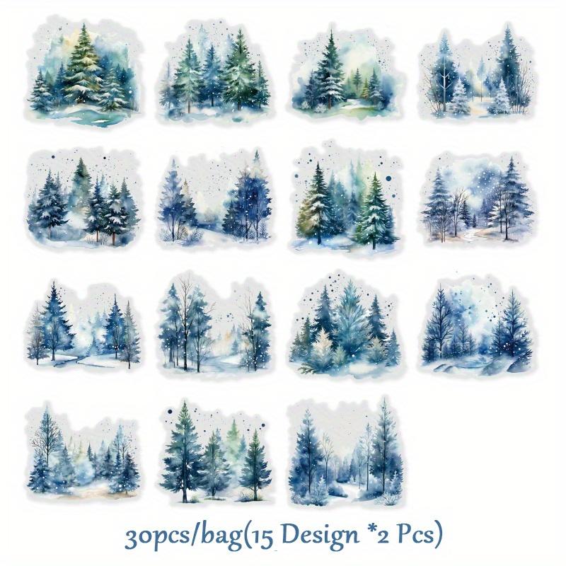 

30 шт./набор Наклейки серии «Лес» INS Материалы для рукоделия DIY Декорируйте ПЭТ-наклейки Подходят для чехла телефона Компьютеров Дневника Чашки