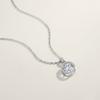 Elegant Double Halo Round Moissanite Circle Pendant Necklace S925 Silver VVS Round Brilliant GRA Certified Delicate Necklace