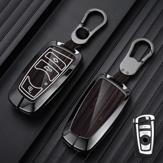 Aluminum Alloy Leather Car Key Case Cover For BMW F10 F15 X3 X4 X5 3 4 5 6 7 M5