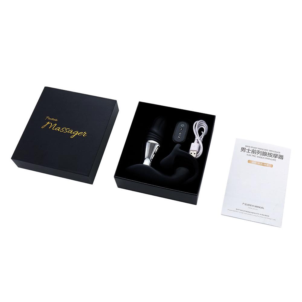 Prostate Massager for Men, Vibrating & Electric Shock with Remote Control, Stretching Anal Stimulator, Male Masturbation Sex Toy