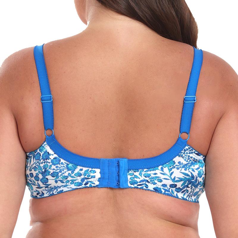 Printed Leopard Print Wire-free Full-cup Bra for Plus-size Girls Ultra-thin Cups No Padding
