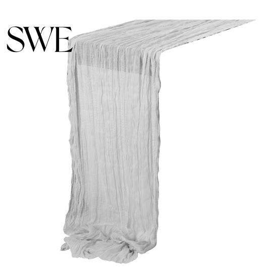Rustic Table Runner Tablecloth Soft Washable Non-Fading Hand-dyed Wedding Party Decoration