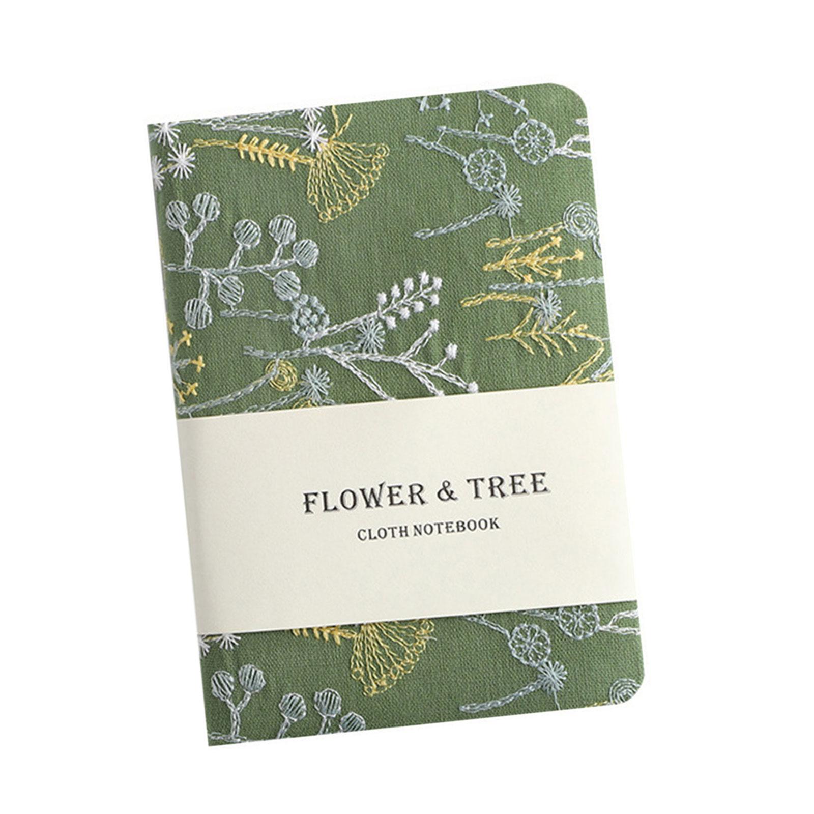 

Вышитый блокнот на 256 страниц, небольшой блокнот в линейку для студентов, женщин, пишущих журналы в твердом переплете зелёный