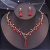 Fashion Pendants Necklace Earrings Sets for Women Flower Jewelry Set Bridal Wedding Choker Necklace Set Accessories