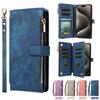Suitable for iPhone 16 Wallet-style Phone Case, Retro Zipper Apple 17 Pro Max Back Cover Leather Case, Samsung S25