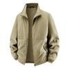Men's Velvet-Lined Stand Collar Winter Jacket - Loose Fit, Plus Sizes Available