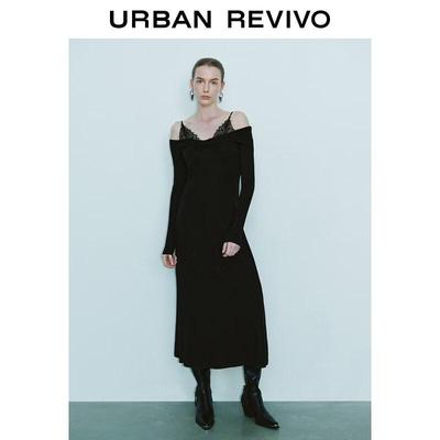 UR 2026 Spring Women's Off-Shoulder A-Line Long Dress