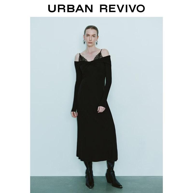 UR 2026 Spring Women s Off-Shoulder A-Line Long Dress S