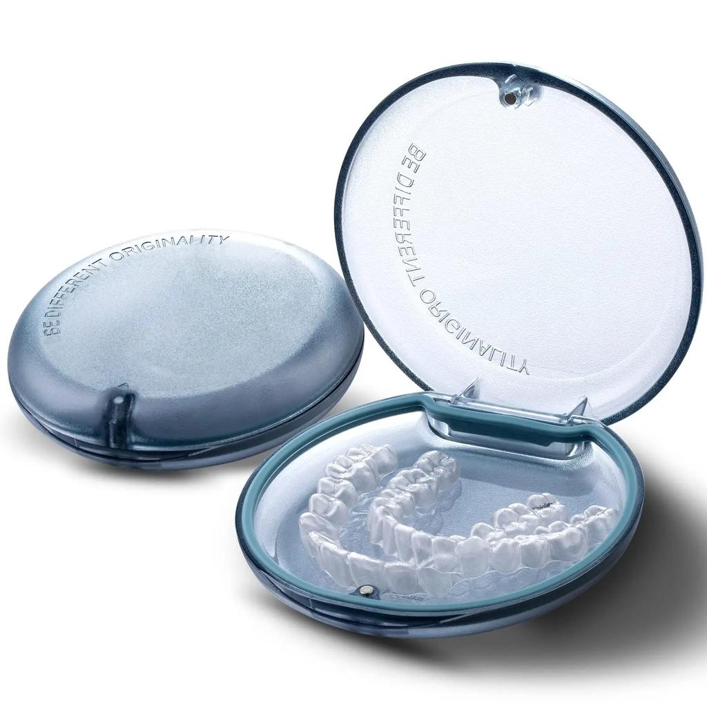 Retainer Case Odorless with Removable Seal Ring Large Teeth Night Guard Case Slim Aligner Case Holder for Teenage Adult
