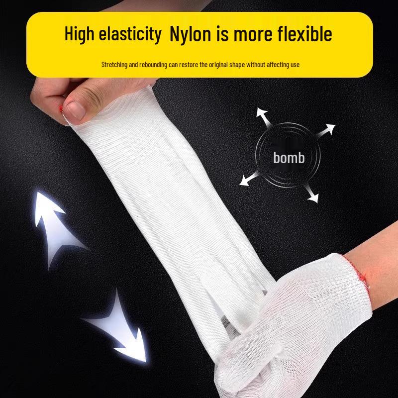 Specjalny dla nowicjuszy: Oddychające, Odporne na Ścieranie Białe Rękawice Robocze z Nylonu