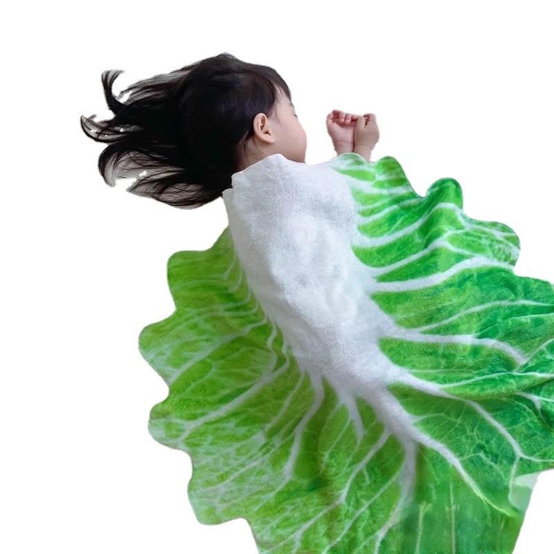 Double-Sided Flannel Creative Appearance Home Sofa Cabbage Blanket