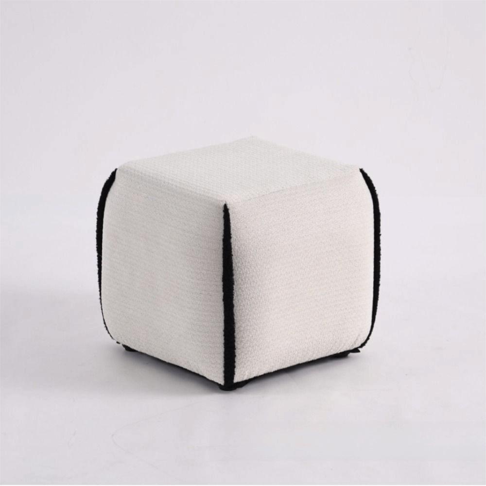 Square Shape Ottoman Stool Soft Upholstered Shoe Changing Stool Square Ottoman  Household Use Knitted