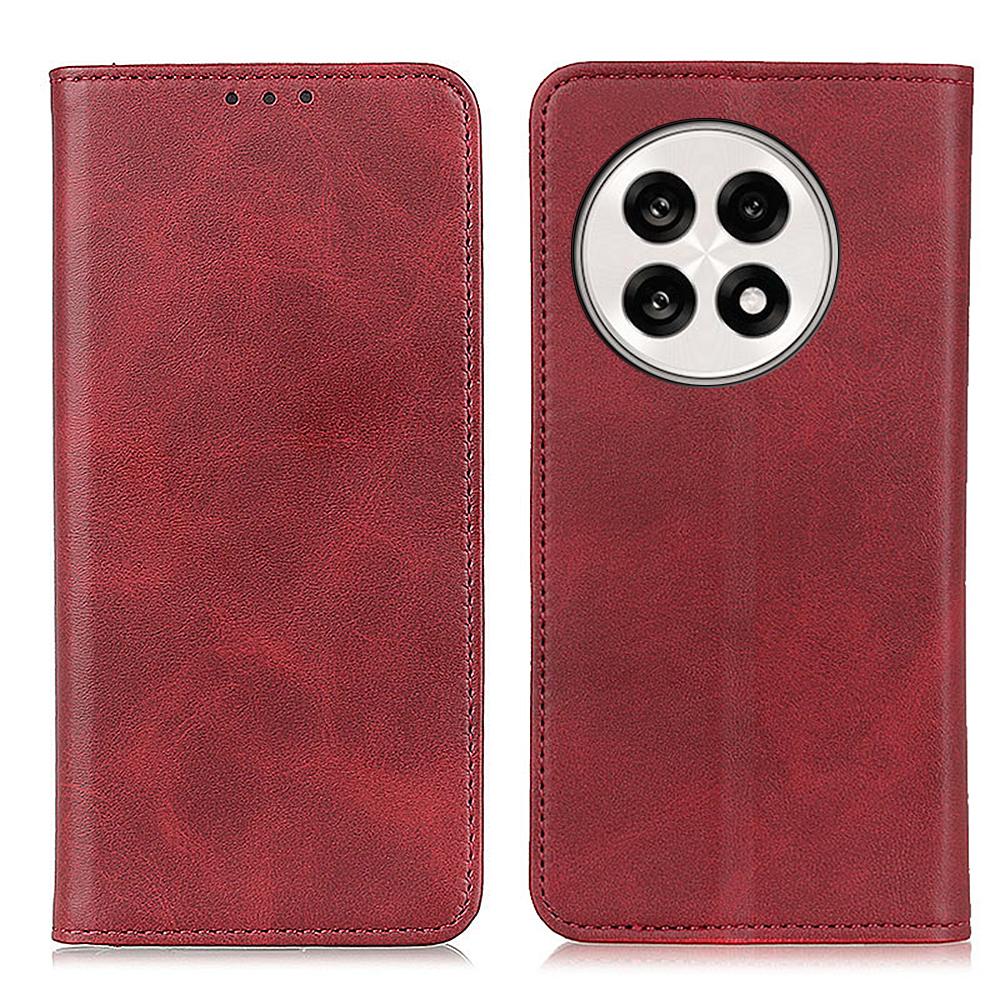 

Чехол из спилковой кожи для OnePlus 13R 5G/Ace 5 5G/Ace 5 Pro 5G, откидная обложка-кошелек для телефона Red