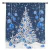 Blue Christmas Tree Christmas Ball Snowflake Sheer Curtains Home Living Room Bedroom Kitchen Window Decor Voile Tulle Curtains