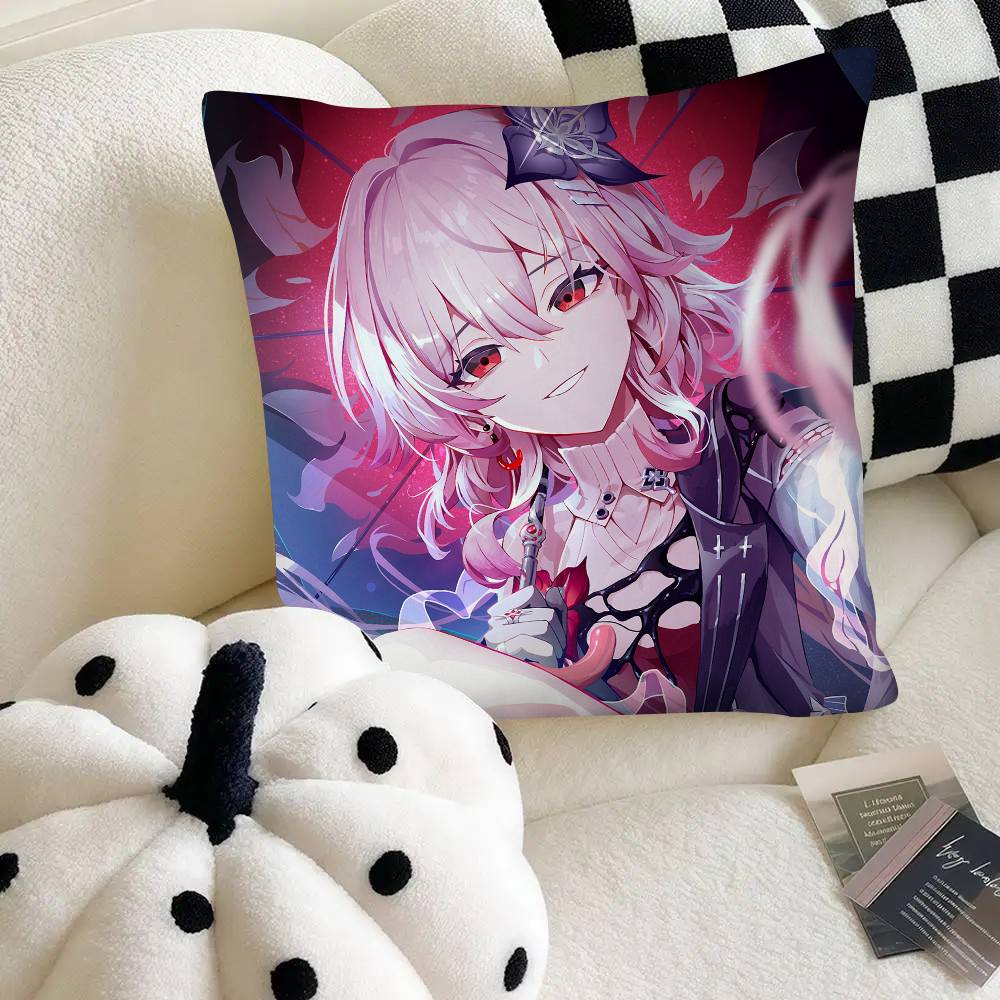 Evernight Niedliches Mädchen Honkai Star Rail Kissenbezug Quadratisches Kissen Schlafzimmer Sofa Freizeit Komfort Kissen Auto Heimdekoration