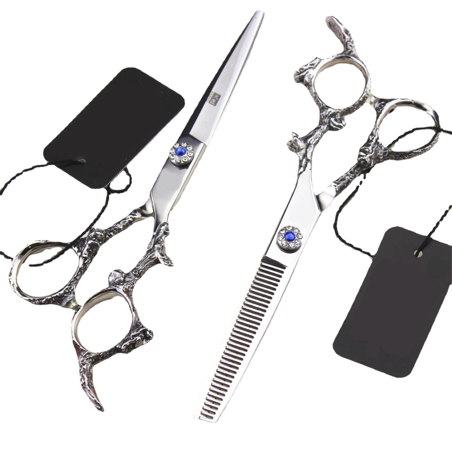 6.0 Monster Dragon Handle Hairdressing Scissors: Straight, Bangs, & Thinning Shears (XL0-0401) Straight Shears