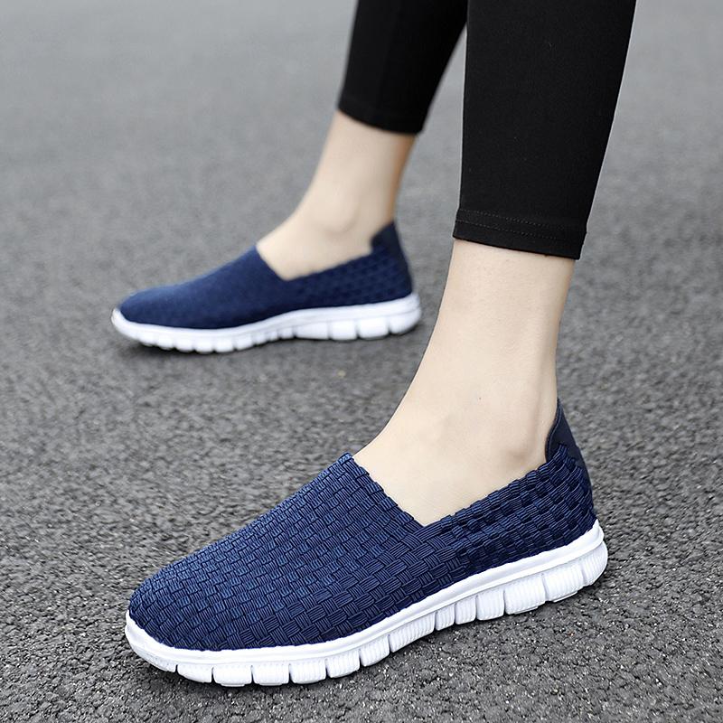 Summer Women Lightweight Slip On Sneakers Casual Plus Size Flats Moccasins Soft Beach Walking Sports Shoes