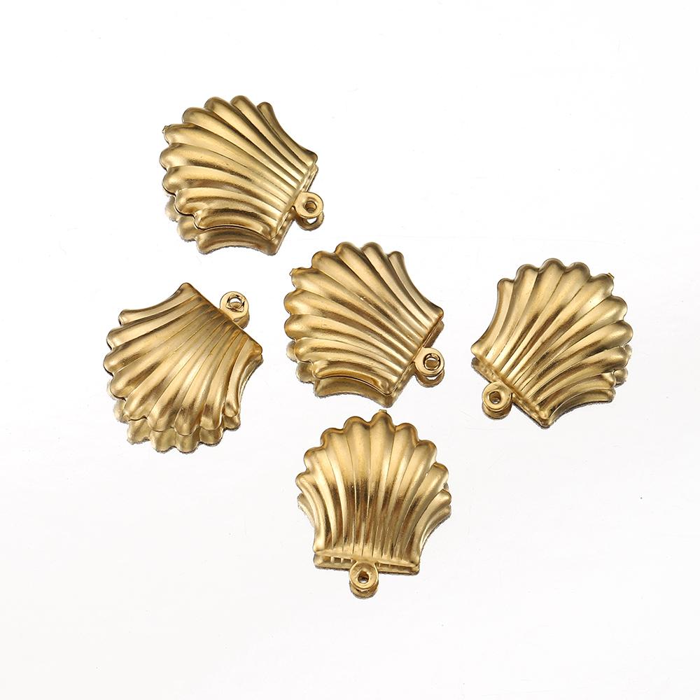 20pcs Stainless Steel Small Shell Charms Gold Plated Pendants for Earrings Jewelry Making DIY Supplies Bulk Wholesale Components
