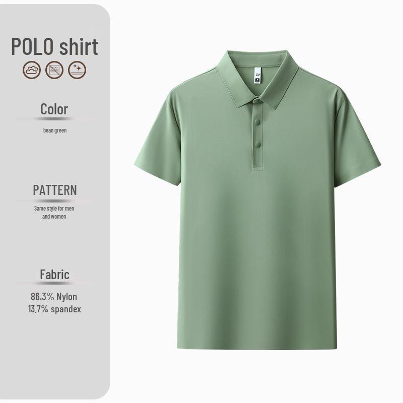 Quick-Drying Ice Silk Polo Shirt - Breathable, Cool, Lapel, Short Sleeve, Summer Custom T-Shirt XL