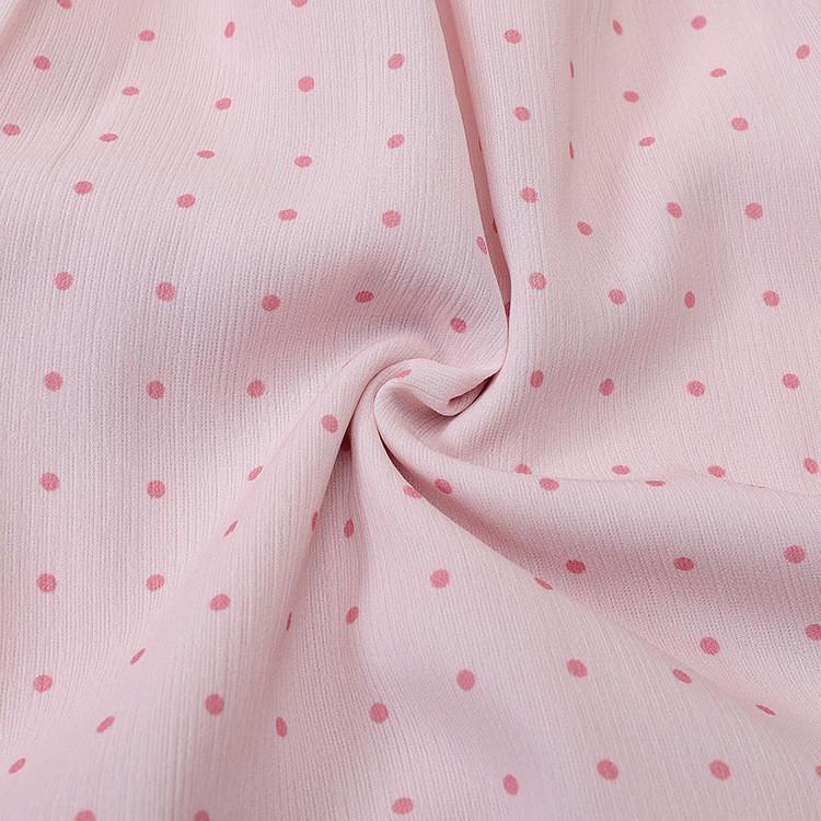 Qooth Polka Dot Print Ruffle Hem Full Flare A-Line Midi Skirt Fashion Versatile Half Skirt for Women QT2915