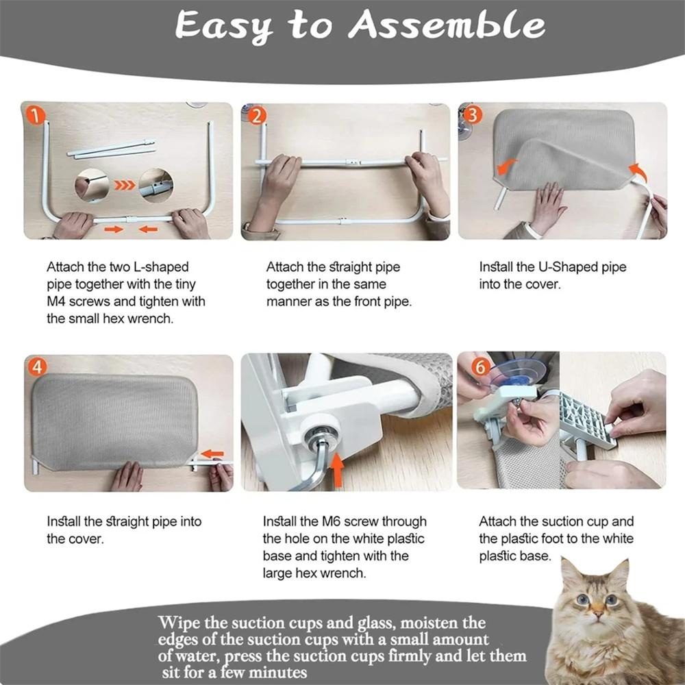 Foldable Pet Bed Cat Hammock Plush Mesh Cat Window Perch Kitten Hammock Shelf Breathable Mesh For Wall
