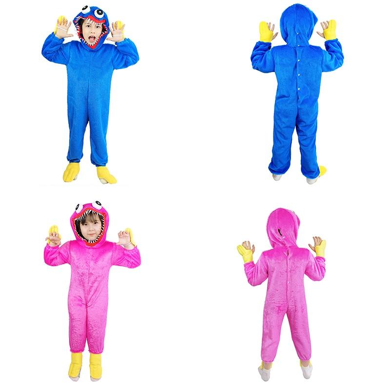 Playtime Kids Poppy Huggy Wuggy Pajamas Cosplay Costume Bodysuit Nightclothes