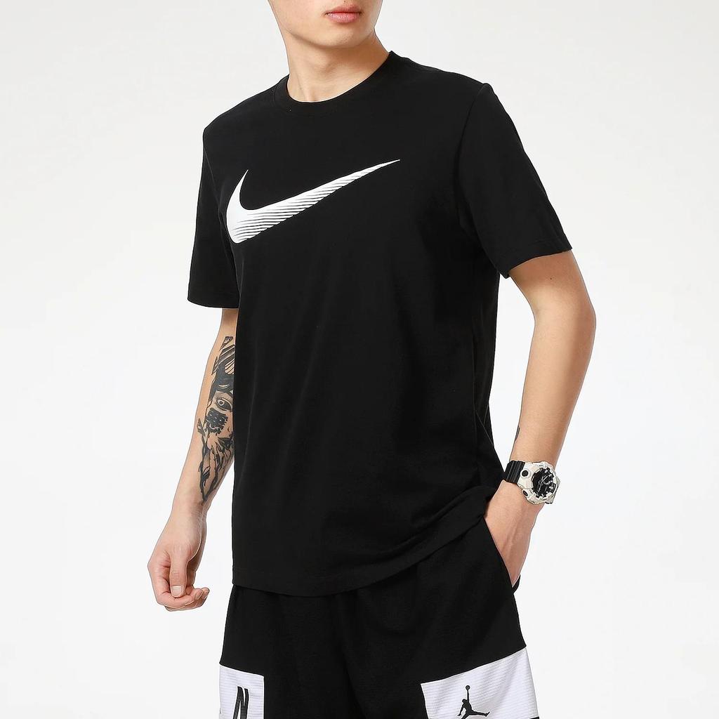 Nike T Shirts Men's Black Crew Neck Moderate Straight Fit (Unisex) T-Shirts CZ9725 010