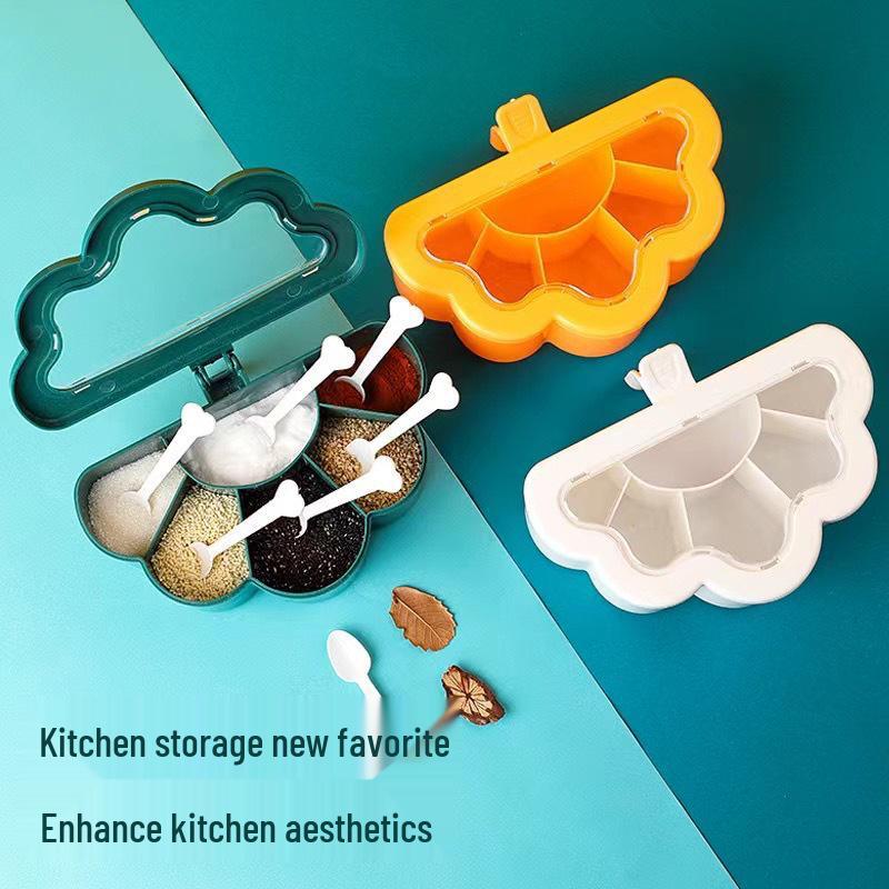 Cross-Border Multi-Grid Sealed Spice Storage Box Set with Lids