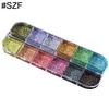 12 Powder Irregular Art Sequins  Manicure Grids Ultra-thin Decoration