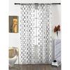 Geometric Gold Foil Sheer Curtains – Set of 2 Panels, Semi-Blackout, Light Filtering Window Curtains